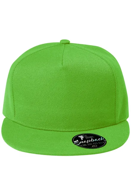 5-panelová kšiltovka s plochým kšiltem - jablkově zelená, nastavitelná