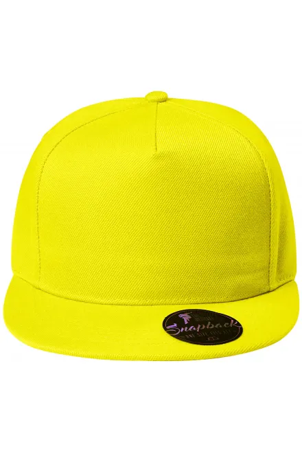 5-panelová kšiltovka s plochým kšiltem - citrónová, nastavitelná