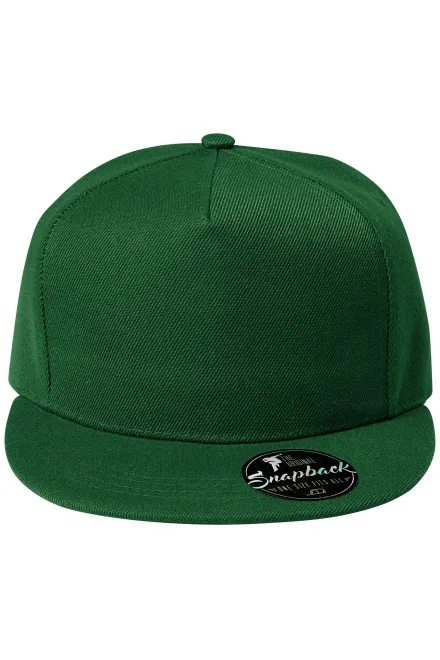 5-panelová kšiltovka s plochým kšiltem - láhvovězelená, nastavitelná