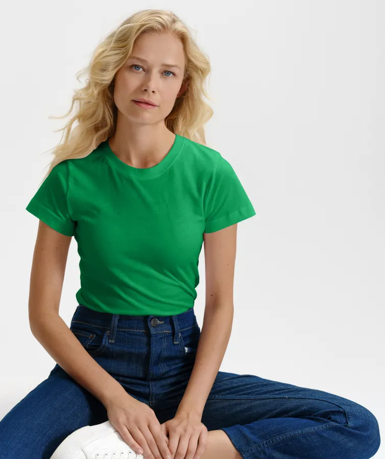 Dámské triko jednoduché, trávově zelená Dámské triko jednoduché, trávově zelená