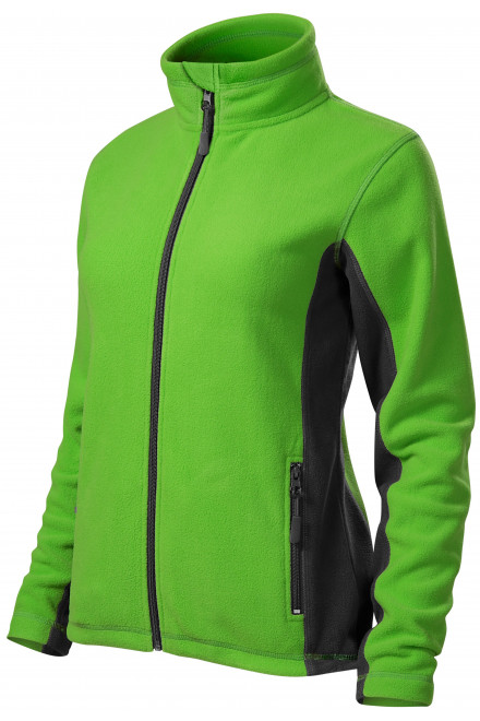 Dámská fleecová bunda kontrastní, jablkově zelená