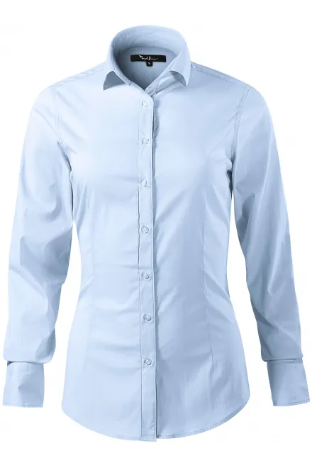 Dámská halenka s dlouhým rukávem slim fit - svetlo modrá, S