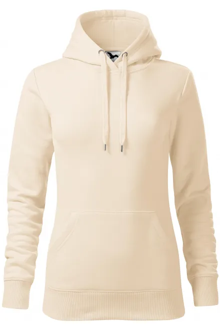Dámská mikina bez zipu s kapucí - mandlová, XS
