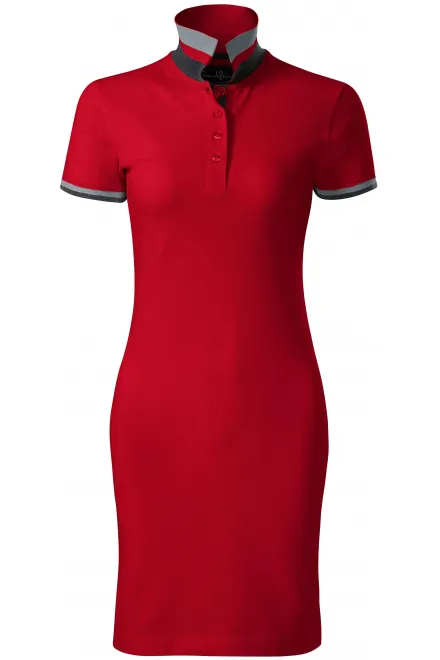 Dámské šaty s límcem nahoru - formula red, M