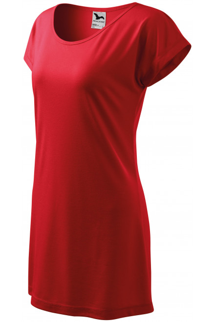 Dámské splývavé tričko/šaty, červená