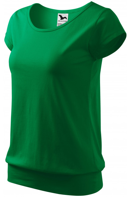 Dámské trendové tričko, trávově zelená, trička s krátkými rukávy