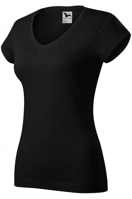 Dámské tričko s V-výstřihem zúžené, černá