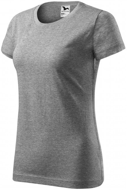 Dámské triko jednoduché, tmavěšedý melír, dámská trička