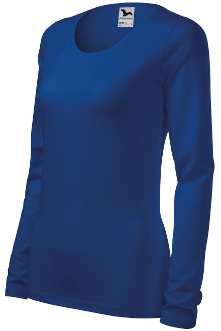 Dámské triko přiléhavé s dlouhým rukávem, kráľovská modrá, dámská trička