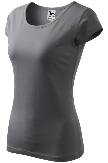 Dámské triko s velmi krátkým rukávem, ocelovo sivá