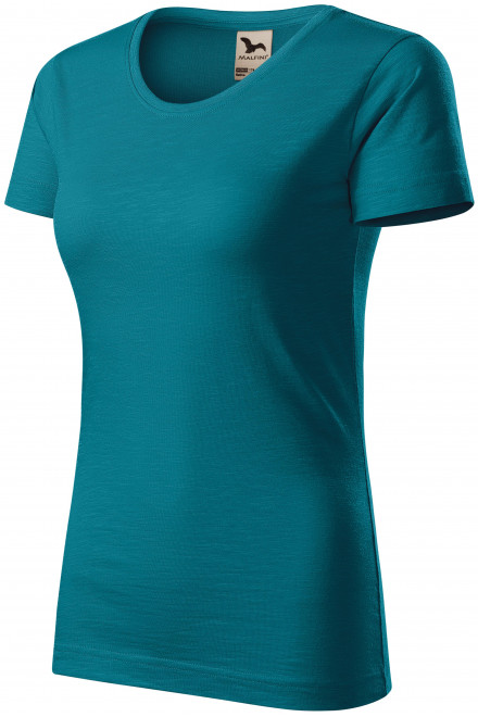 Dámské triko, strukturovaná organická bavlna, petrol blue, dámská trička