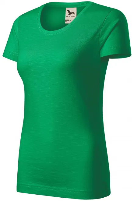 Dámské triko, strukturovaná organická bavlna, trávově zelená