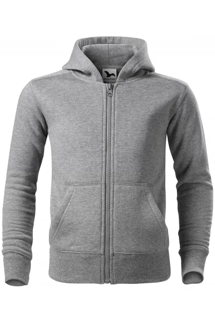 Dětská mikina s kapucí - tmavěšedý melír, 158 cm / 12 let