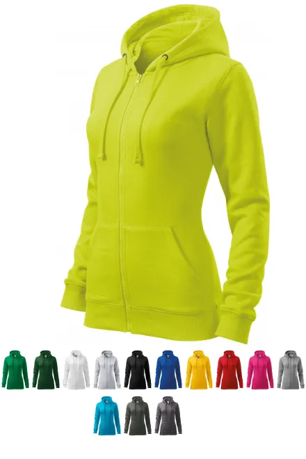 Dámská mikina s kapucí, limetková