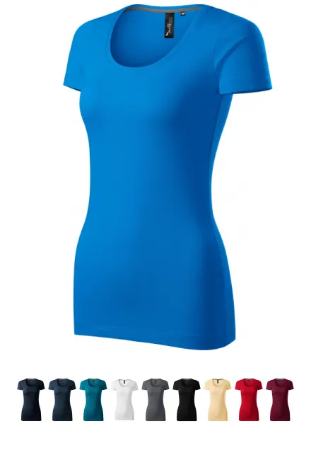 Dámské triko s ozdobným prošitím, snorkel blue