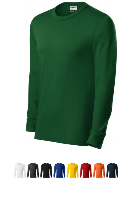 Odolné pánské tričko s dlouhým rukávem, láhvovězelená