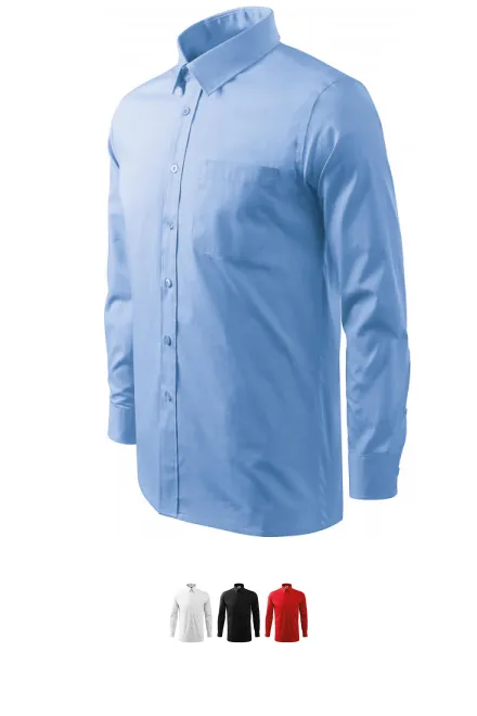 Pánská košile s dlouhým rukávem, nebeská modrá
