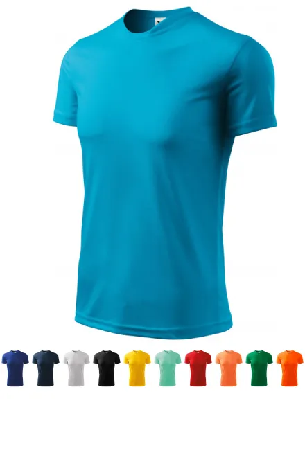 Tričko s asymetrickým průkrčníkem, tyrkysová