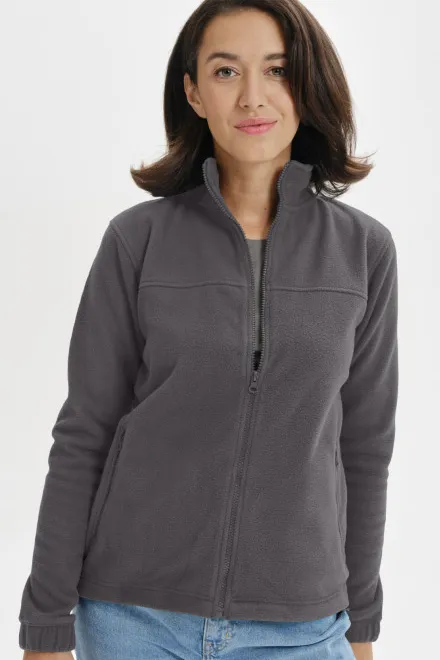 Dámská bunda fleecová, ocelovo sivá