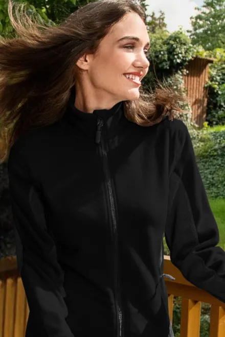 Dámská fleecová bunda kontrastní, černá