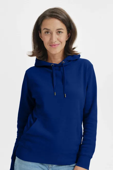 Dámská mikina bez zipu s kapucí, kráľovská modrá
