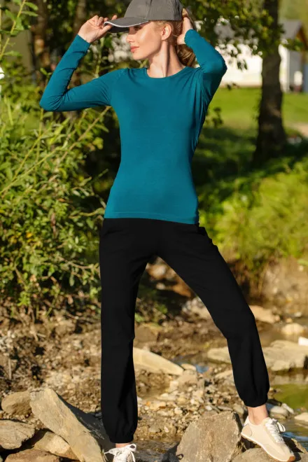 Dámské tepláky s kapsami, černá