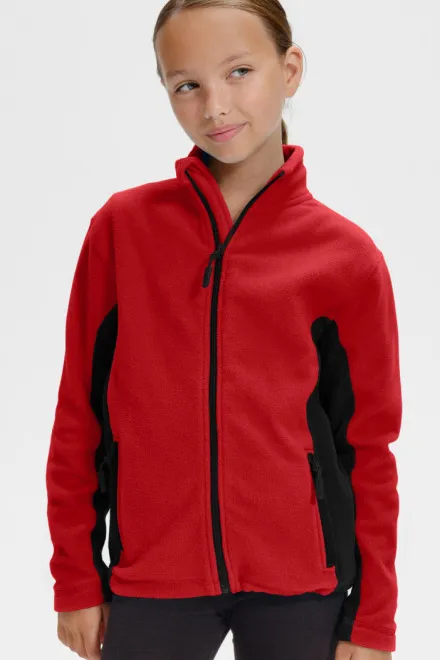 Dětská fleecová bunda kontrastní, červená