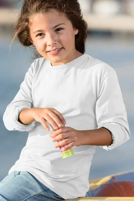 Dětské tričko s dlouhým rukávem, bílá