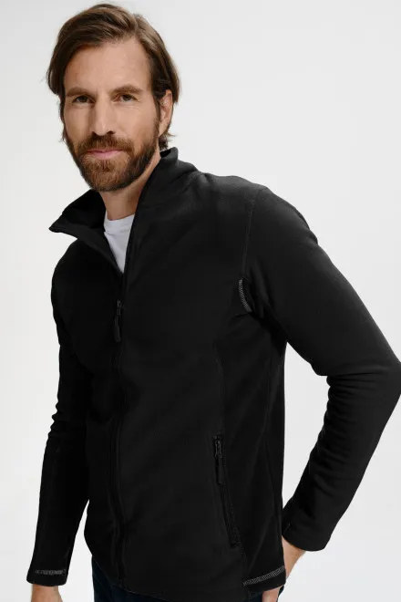 Pánská fleecová bunda kontrastní, černá