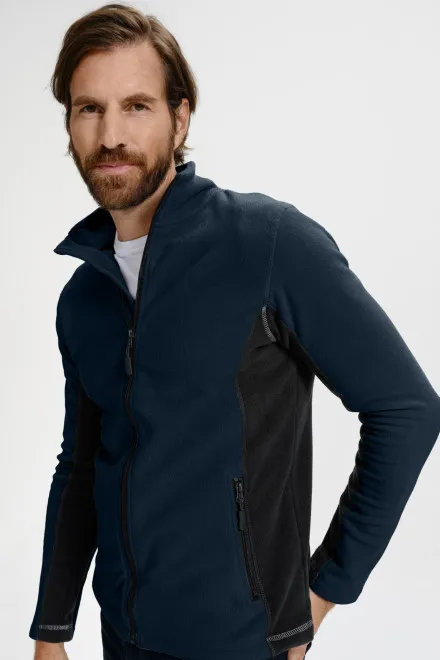 Pánská fleecová bunda kontrastní, tmavomodrá