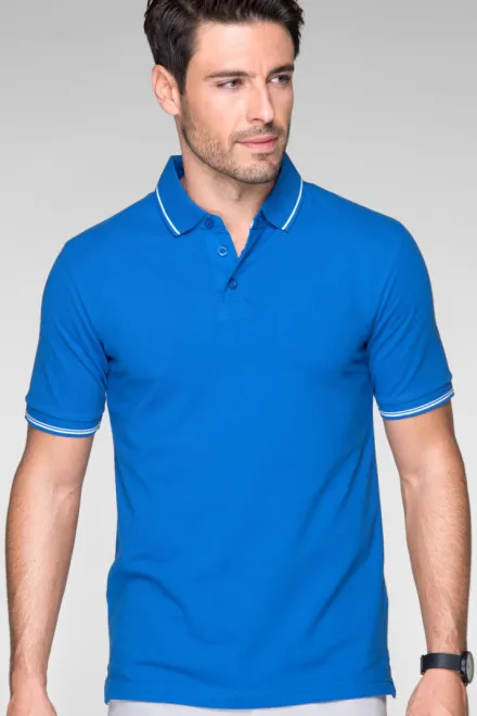 Pánská kontrastní polokošile, snorkel blue