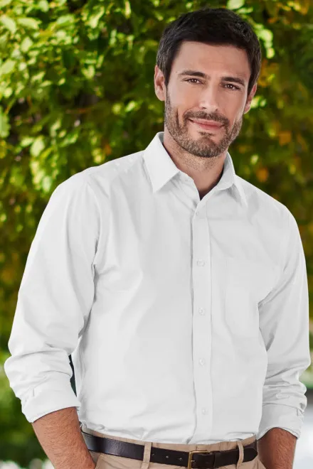 Pánská košile s dlouhým rukávem, bílá