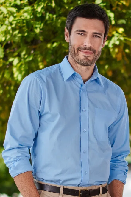 Pánská košile s dlouhým rukávem, nebeská modrá