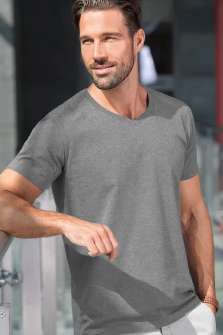 Pánské přiléhavé tričko, tmavěšedý melír