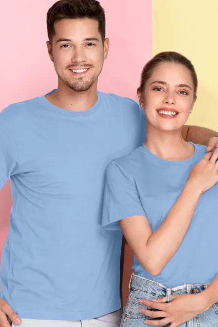 Tričko lehké s krátkým rukávem, nebeská modrá