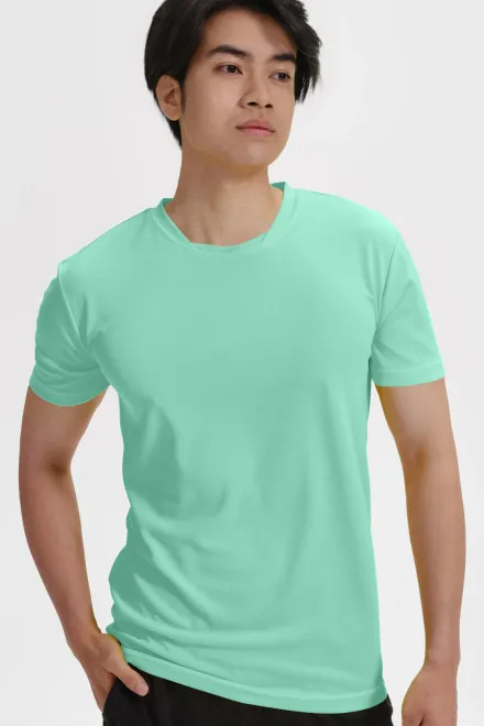 Tričko s asymetrickým průkrčníkem, mátová