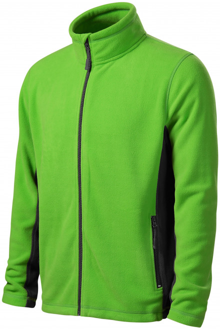 Pánská fleecová bunda kontrastní, jablkově zelená