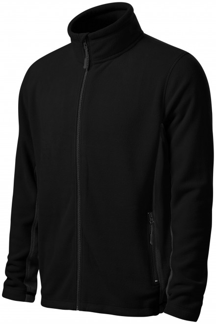 Pánská fleecová bunda kontrastní, černá, pánské mikiny