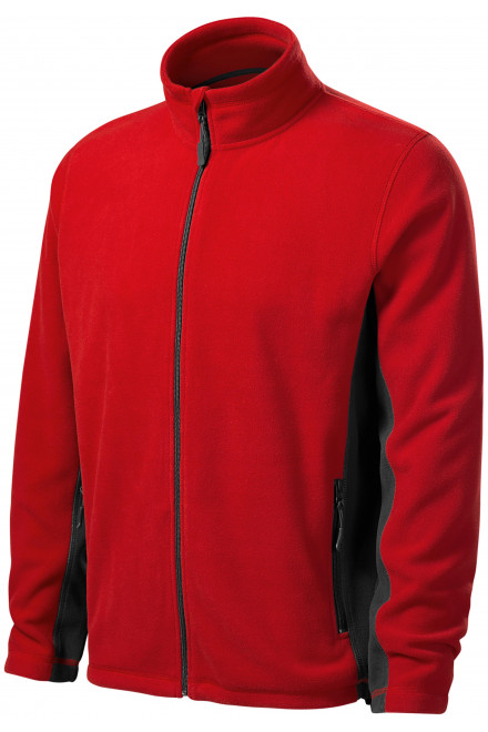 Pánská fleecová bunda kontrastní, červená