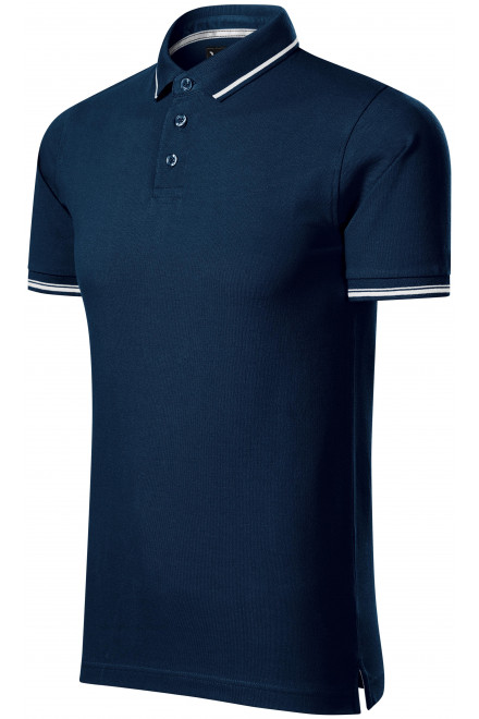 Pánská kontrastní polokošile, tmavomodrá, modrá trička