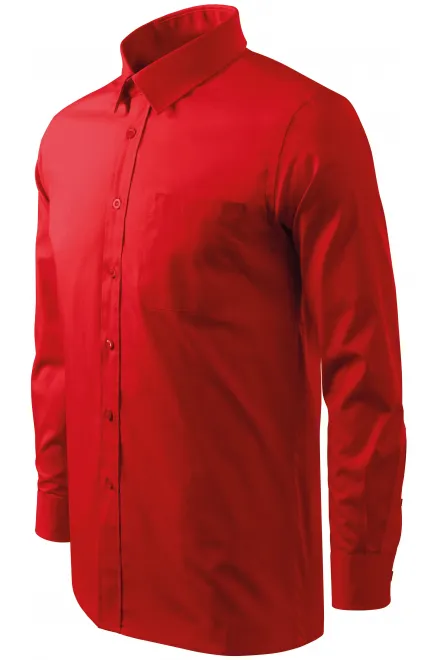 Pánská košile s dlouhým rukávem, červená