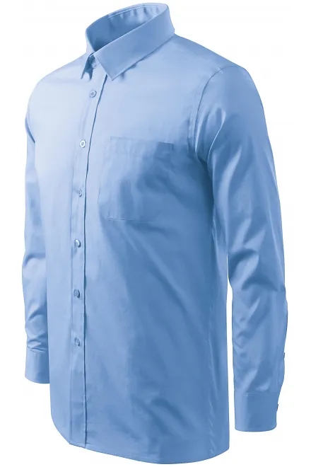 Pánská košile s dlouhým rukávem, nebeská modrá