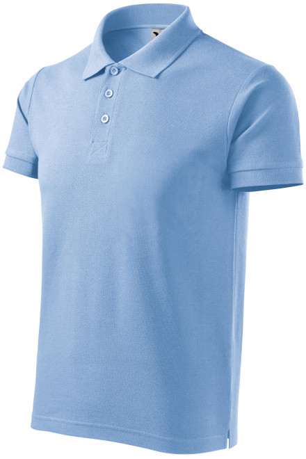 Pánská polokošile hrubší, nebeská modrá, trička s krátkými rukávy