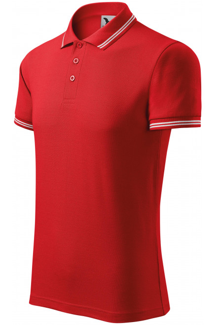 Pánská polokošile kontrastní, červená, jednobarevná trička