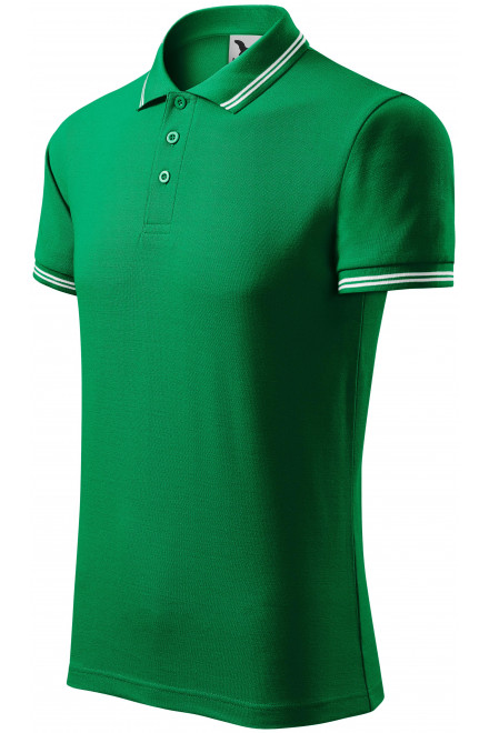 Pánská polokošile kontrastní, trávově zelená, trička bez potisku