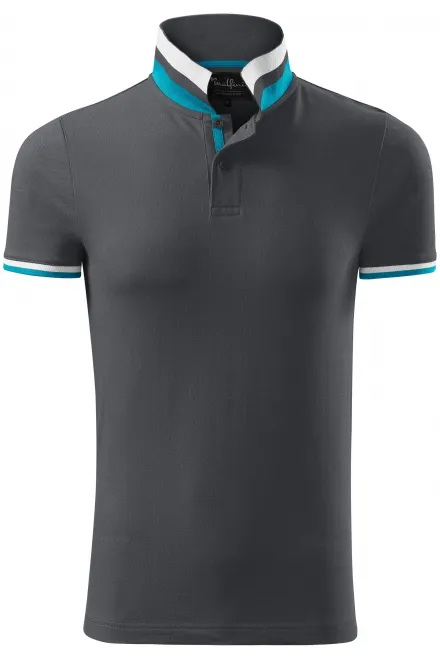 Pánská polokošile s límcem nahoru - light antracite, XL