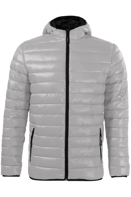 Pánská prošívaná bunda - stříbrná šedá, L