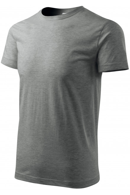 Pánské triko jednoduché, tmavěšedý melír, pánská trička