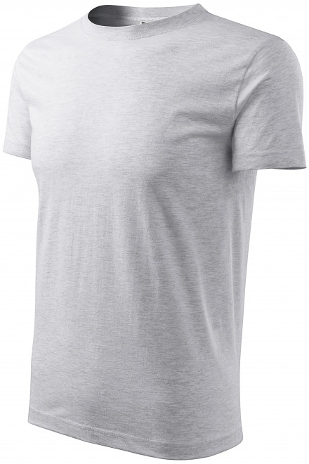 Pánské triko klasické, světlešedý melír, pánská trička
