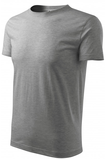 Pánské triko klasické, tmavěšedý melír, šedá trička